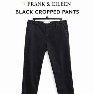 Frank & Eileen Women’s Cropped Pants – Size 10 – Dark Gray/Black Raw Hem Modern